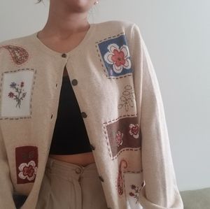 VTG Alfred Dunner Floral Sweater Size S